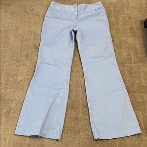 Nicole: Size 8 petite, light blue pants.